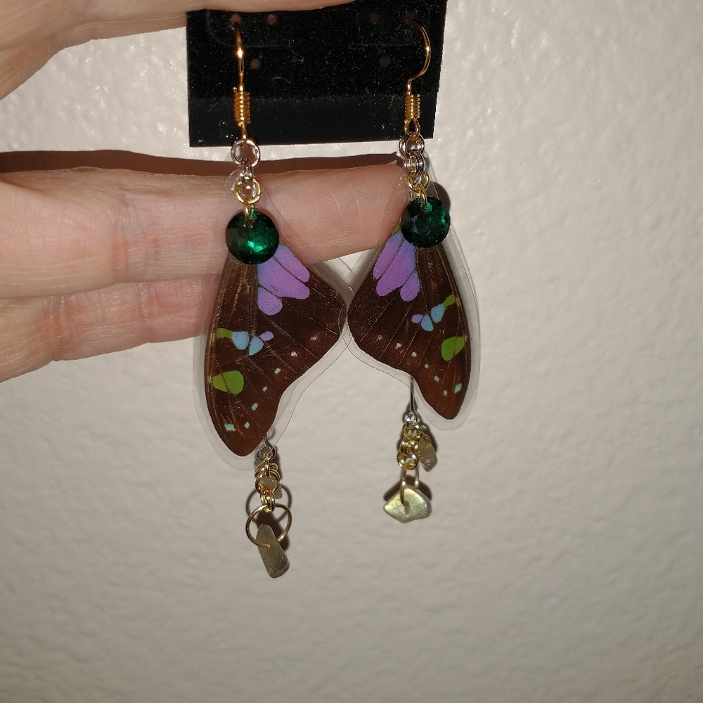 Swarovski crystal, labrodite chips drops